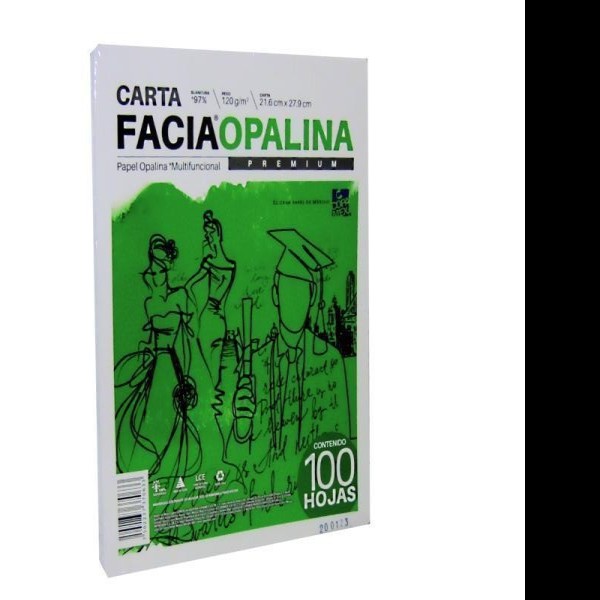 CARTULINA OPALINA CTA. BCO. 225G. COPAMEX PAQ. C100H.C.20